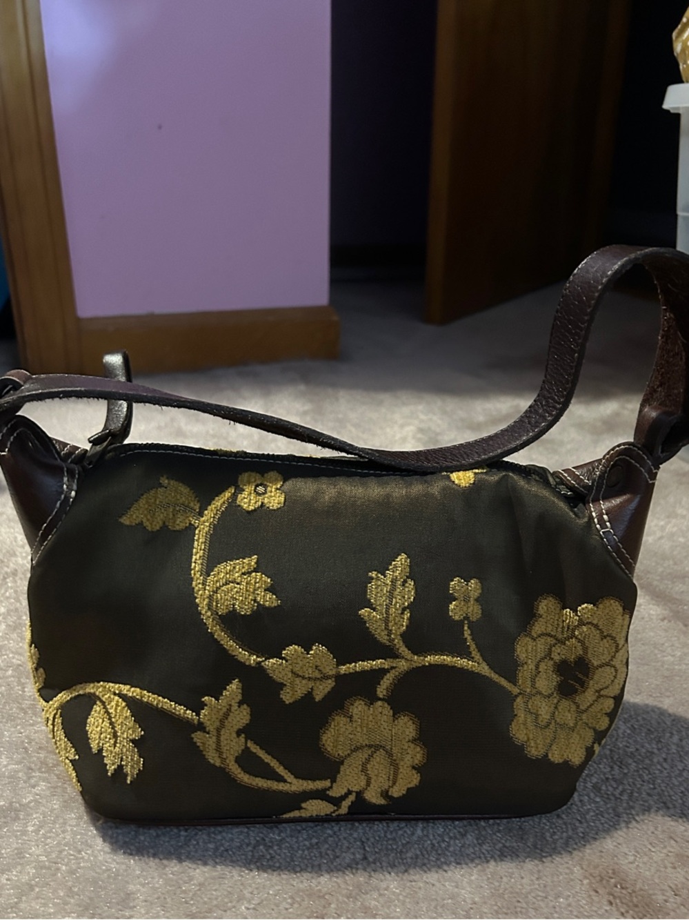 Latico Embroidered Brown Shoulder or Satchel Bag